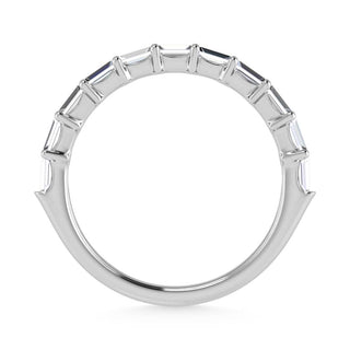 14K White Gold Lab Grown Diamond 1/3 Ct.Tw. Shared Prong Set Straight Baguette Stackable Band