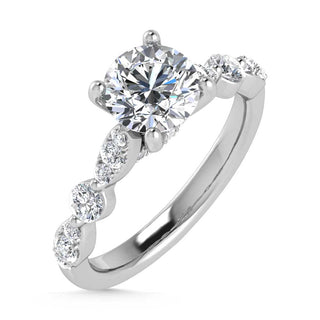 14K White Gold Lab Grown Diamond 2 1/2 Ct.Tw. Engagement Ring (Center Round 2ct)