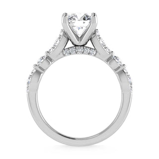 14K White Gold Lab Grown Diamond 2 1/2 Ct.Tw. Engagement Ring (Center Round 2ct)