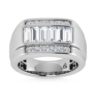 14K White Gold Lab Grown Diamond 1 7/8 Ct.Tw.  Diamond Mens Ring