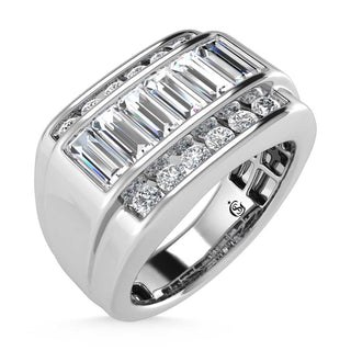14K White Gold Lab Grown Diamond 1 7/8 Ct.Tw.  Diamond Mens Ring