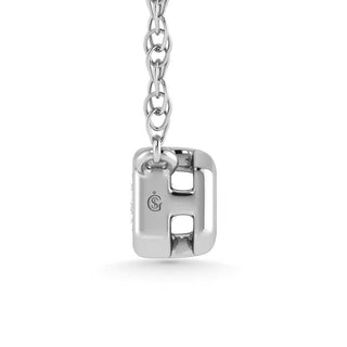 14K White Gold Lab Grown Diamond 1 Ct.Tw. Emerald  Shape Solitaire Necklace - 16 inches
