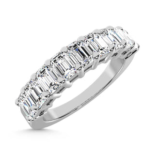 14K White Gold Lab Grown Diamond 2 Ct.Tw. Half Way Emerald Band