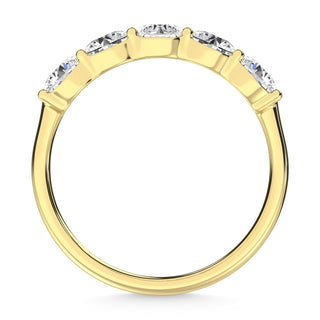 14K Yellow Gold Lab Grown Diamond 1 1/2 Ct.Tw. 5 Stone Ladies Band