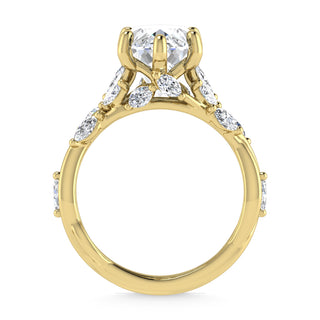 14K Yellow Gold Lab Grown Diamond 3 1/2 Ct.Tw. Marquise Engagement Ring (Center 3 ct)
