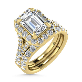 14K Yellow Gold 4 7/8 Ct.Tw. Labgrown Diamond Bridal Ring (Center Radiant)