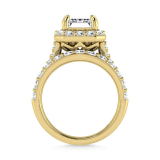 14K Yellow Gold 4 7/8 Ct.Tw. Labgrown Diamond Bridal Ring (Center Radiant)