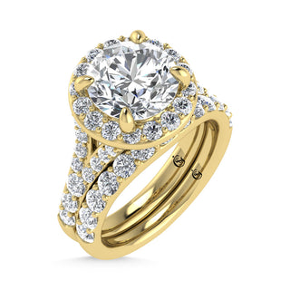 14K Yellow Gold 4 7/8 Ct.Tw. Labgrown Diamond Bridal Ring (Center Round)