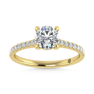 10K Yellow Gold 1 1/4 Ct.Tw. Labgrown Diamond Halo Engagement Ring ( Center 1 CT)