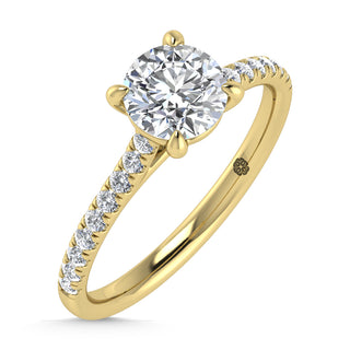 10K Yellow Gold 1 1/4 Ct.Tw. Labgrown Diamond Halo Engagement Ring ( Center 1 CT)