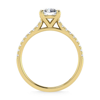 10K Yellow Gold 1 1/4 Ct.Tw. Labgrown Diamond Halo Engagement Ring ( Center 1 CT)