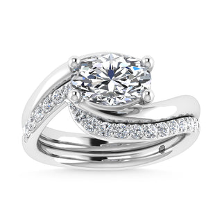 14K White Gold 1 7/8 Ct.Tw. Labgrown Diamond Oval Shape Bridal Ring