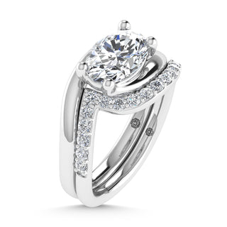 14K White Gold 1 7/8 Ct.Tw. Labgrown Diamond Oval Shape Bridal Ring