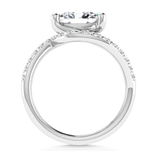 14K White Gold 1 7/8 Ct.Tw. Labgrown Diamond Oval Shape Bridal Ring