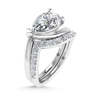 14K White Gold 1 7/8 Ct.Tw. Labgrown Diamond Pear Shape Bridal Ring