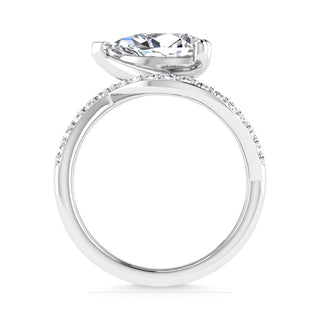 14K White Gold 1 7/8 Ct.Tw. Labgrown Diamond Pear Shape Bridal Ring
