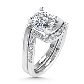 14K White Gold 1 7/8 Ct.Tw. Labgrown Diamond Round Shape Bridal Ring