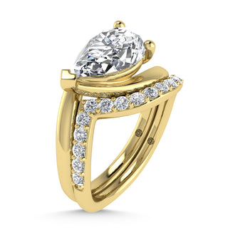 14K Yellow Gold 1 7/8 Ct.Tw. Labgrown Diamond Pear Shape Bridal Ring