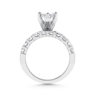 14K White Gold 3 1/2 Ct.Tw. Labgrown Diamond Marquise Shape Engagement Ring (IGI CERTIFIED CENTER)