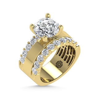 14K Yellow Gold 4 1/2 Ct.Tw. Labgrown Diamond Round Shape Engagement Ring (IGI CERTIFIED CENTER)