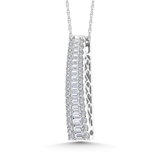 10K White Gold 1 Ct.Tw. Labgrown Diamond Slide Pendant