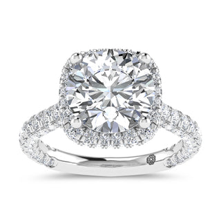 14K White Gold 5 7/8 Ct.Tw. Labgrown Diamond Halo Engagement Ring