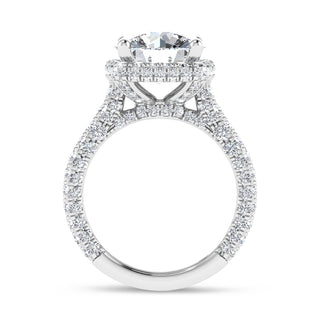 14K White Gold 5 7/8 Ct.Tw. Labgrown Diamond Halo Engagement Ring