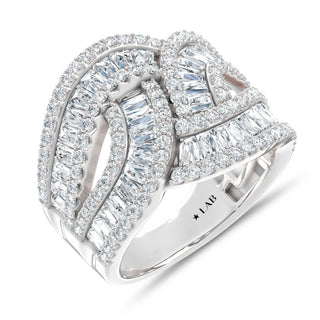 14K White Gold Lab Grown Diamond 2 3/8 Ct.Tw. Round and Tapper Fashion Band