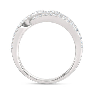 14K White Gold Lab Grown Diamond 2 3/8 Ct.Tw. Round and Tapper Fashion Band