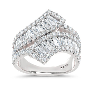 14K White Gold Lab Grown Diamond 2 1/4 Ct.Tw. Round and Tapper Fashion Band