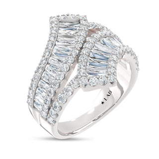 14K White Gold Lab Grown Diamond 2 1/4 Ct.Tw. Round and Tapper Fashion Band