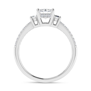 14K White Gold 1 1/4 Ct.Tw. Labgrown Diamond Three Stone Engagement Ring