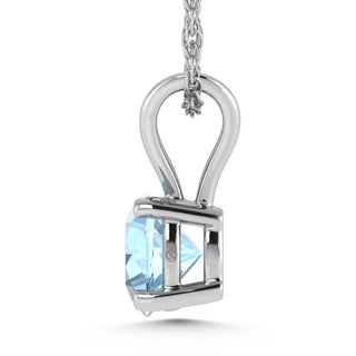 14K White Gold Lab Grown Blue Diamond 1 Ct.Tw. Solitaire Pendant