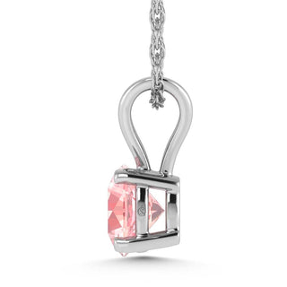 14K White Gold Lab Grown Pink Diamond 1/4 Ct.Tw. Solitaire Pendant