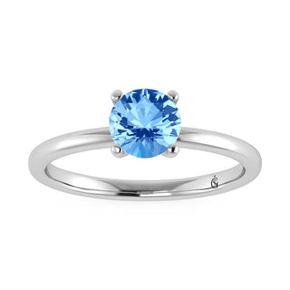 IGI Certified 14K White Gold Lab Grown Blue Diamond 1 1/2 Ct.Tw. Solitaire Ring