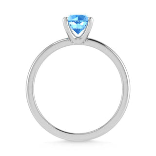 IGI Certified 14K White Gold Lab Grown Blue Diamond 1 1/2 Ct.Tw. Solitaire Ring