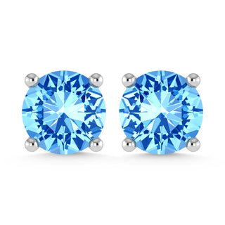14K White Gold Lab Grown Blue Diamond 1/4 Ct.Tw. Stud Earrings