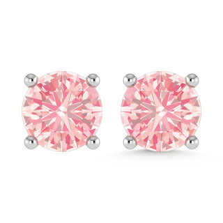 14K White Gold Lab Grown Pink Diamond 1 1/2 Ct.Tw. Stud Earrings