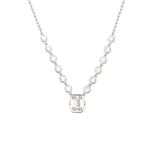 14K W/G LAB GROWN DIAMOND FASHION NECKLACE 2.75CT