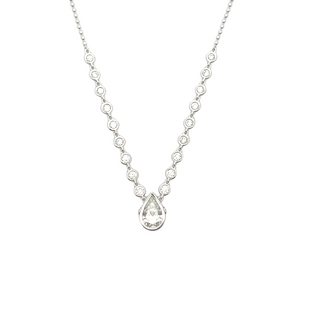 14K W/G LAB GROWN DIAMOND FASHION NECKLACE 2.75CT