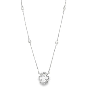 14K W/G LAB GROWN DIAMOND FASHION NECKLACE 5.00CT