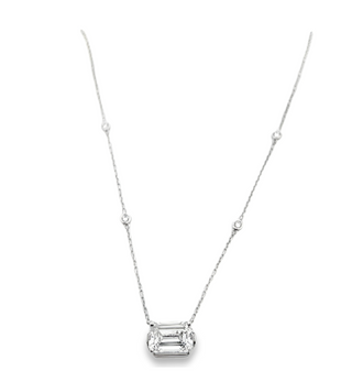 14K W/G LAB GROWN DIAMOND FASHION NECKLACE 5.00CT