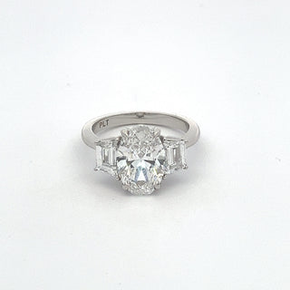 PLATINUM LAB GROWN DIAMOND 4CT OVAL CUT
