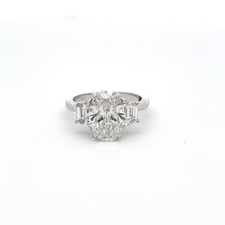 14K W/G LAB GROWN DIAMOND 4CT OVAL CUT