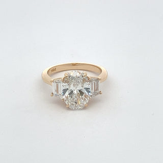 14K Y/G LAB GROWN DIAMOND 4CT OVAL CUT