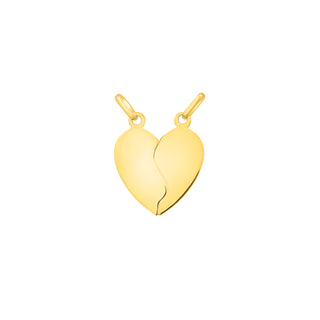 14K Gold Double Bail Friendship Heart Pendant