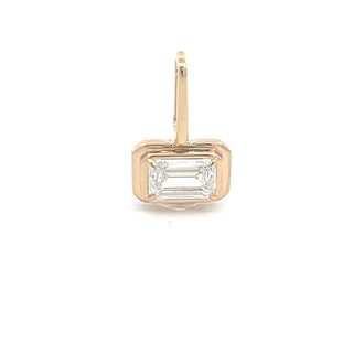 14K Y/G LAB GROWN DIAMOND EMERALD SOLITAIRE PENDANT 2.00CTS