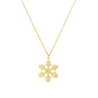 14K Gold Snowflake Necklace