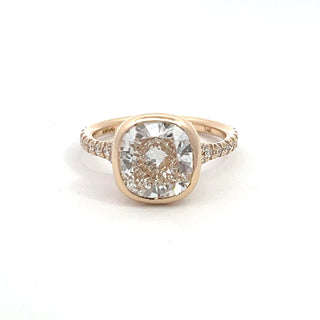 14K Y/G LAB GROWN DIAMOND 4.25CT CUSHION CUT