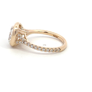 14K Y/G LAB GROWN DIAMOND 4.25CT CUSHION CUT